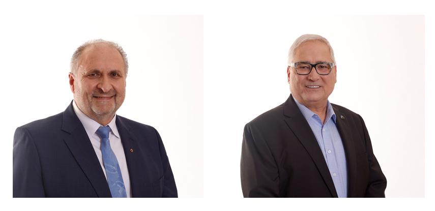 Portraitfotos Hans Peter Wollseifer und Hans-Jürgen Müller, Vorstandsvorsitzende des IKK e.V.