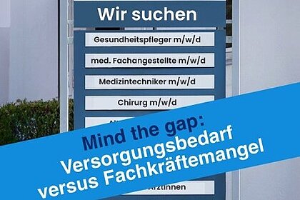 Aufsteller mit Gesundheitsberufen, die gesucht werden